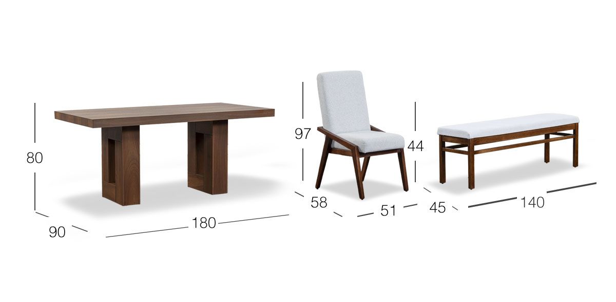 Comedor Marbella Con Sillas Y Banca Praga Mix Gris 6 Piezas