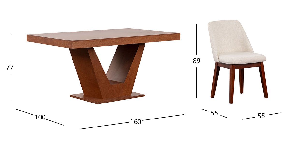 Comedor Odette PL Con Sillas Olaf Arena 7 Piezas