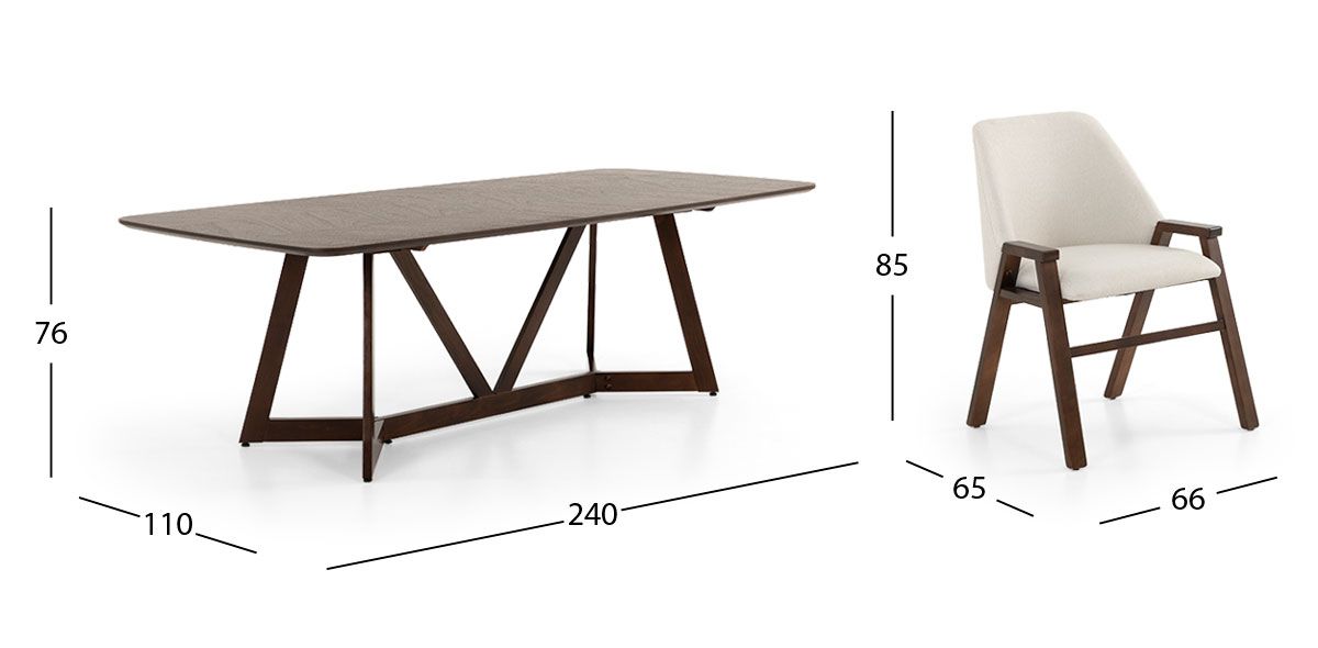 Comedor Rectangular Valenza Beige 7 Piezas