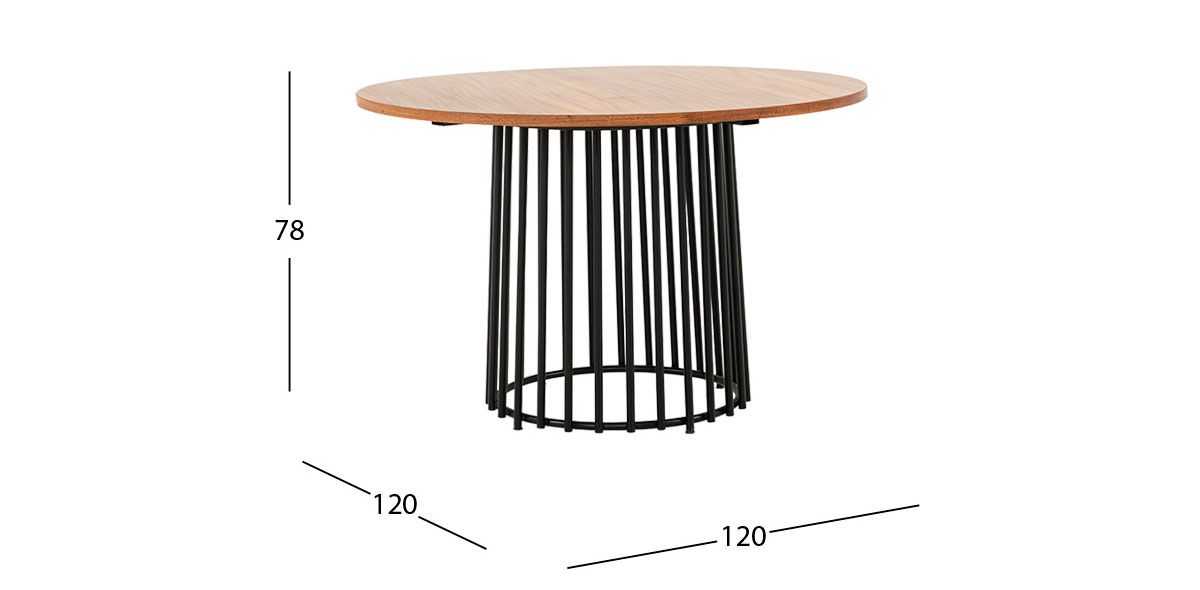 Mesa Comedor Redonda 120 Cm Valentina Café