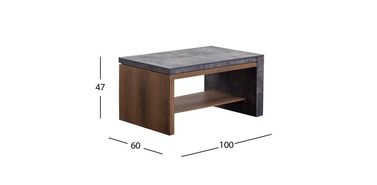 Mesa de Centro Stone Gris 100 Cms