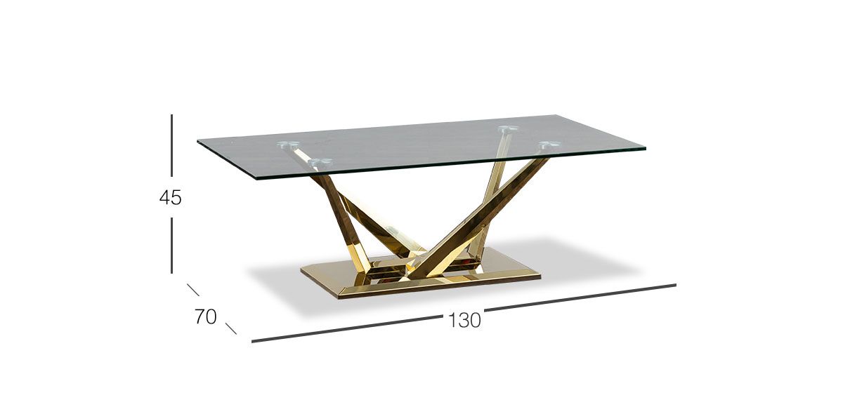 Mesa De Centro Rectangular Royal Gold Lv 