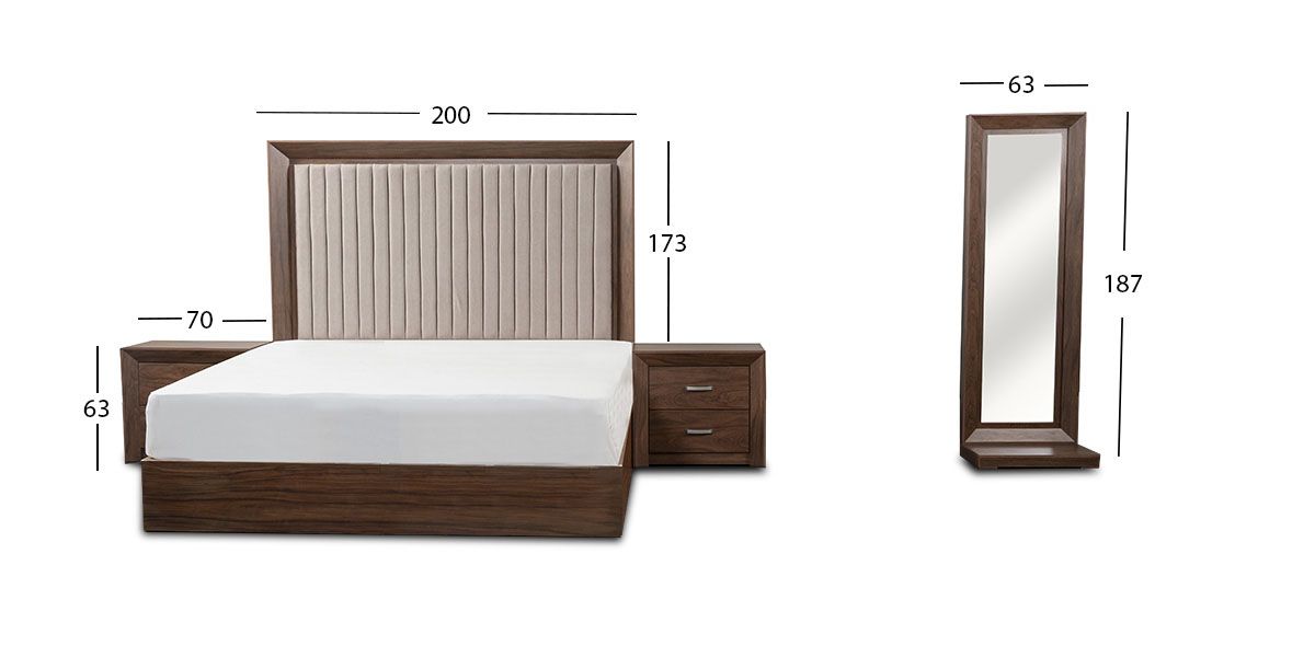 Recámara King Size Balandra CL Café 4 Piezas