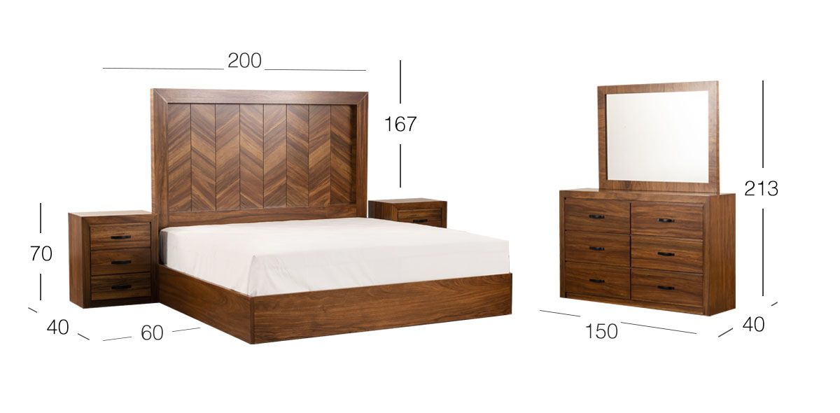 Recamara King Size Singapur PL 5 Piezas