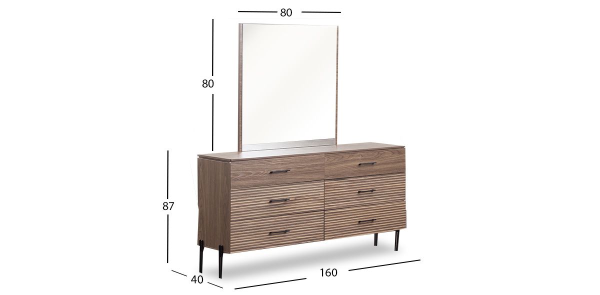 Cómoda Con Espejo Vanila Café