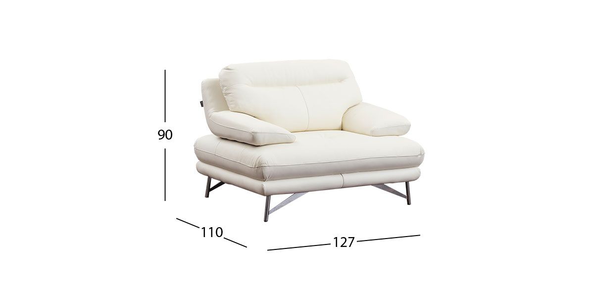 Sillón Piel Match Colette Galp Blanco 