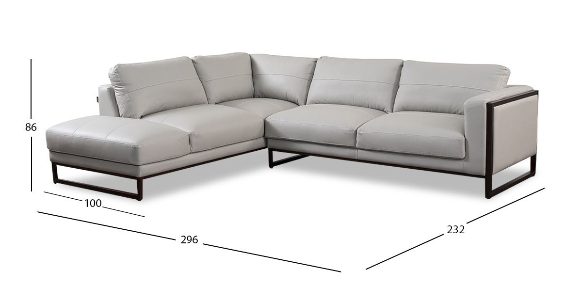 Sala Modular Izquierda Piel Avino Gris (Boal)