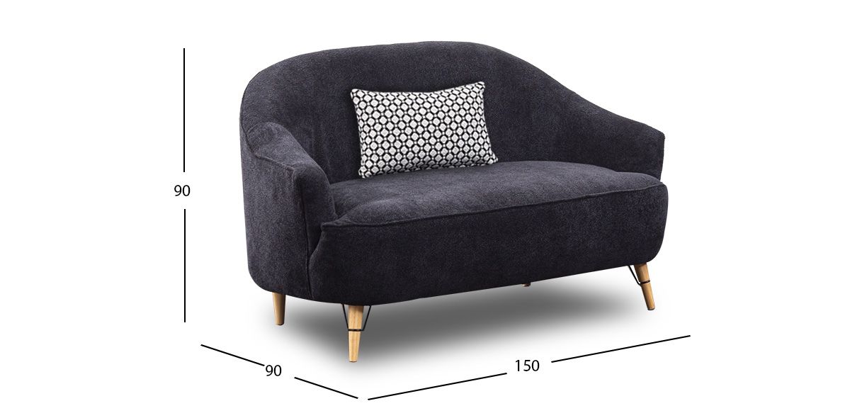 Sofá 2 Plazas Minotti Negro
