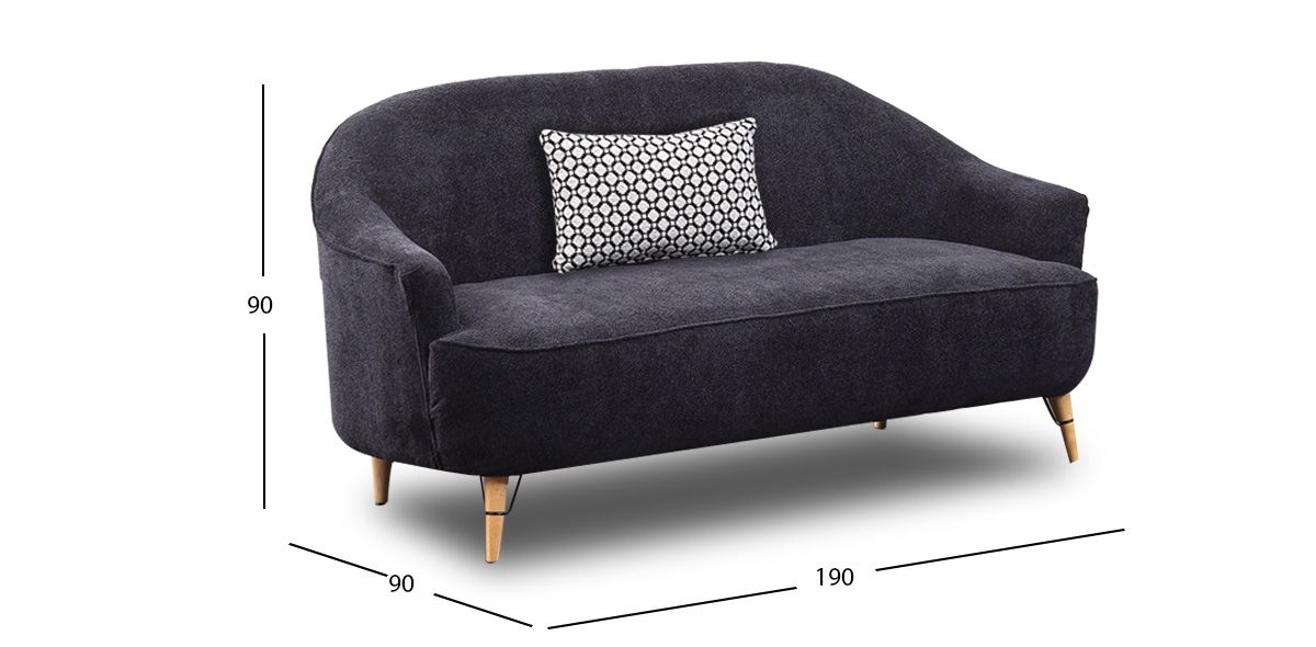 Sofá 3 Plazas Minotti Negro