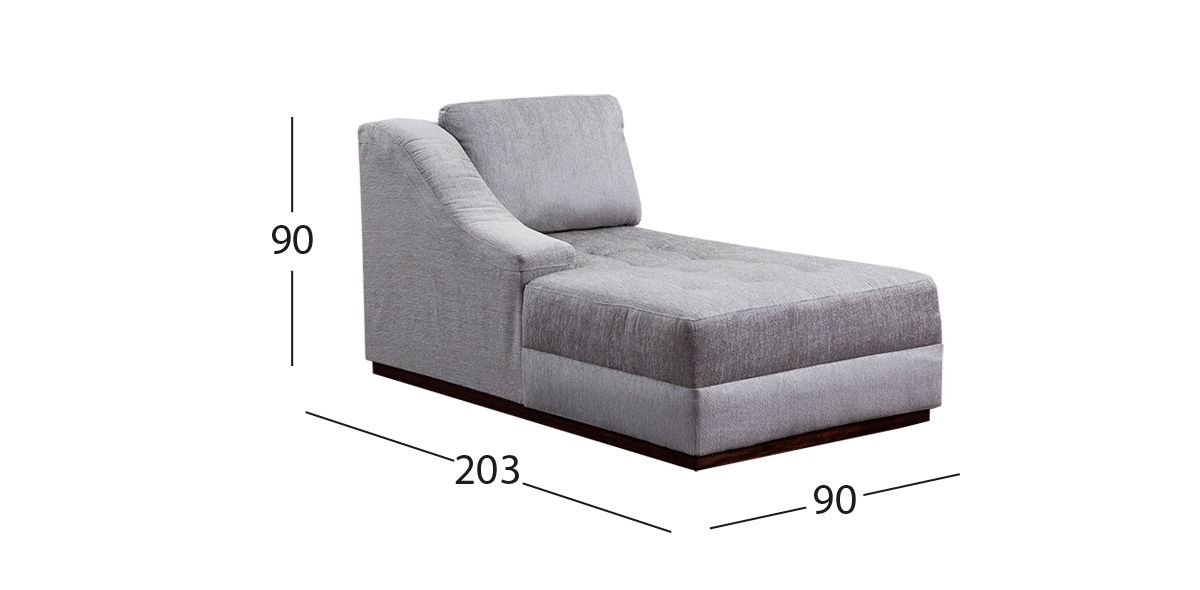 Chaise Long Brazo Izquierdo Tifany Gris Acero