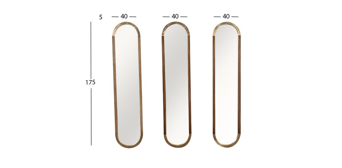 Juego De Espejo Parota Vesalles CL Café 3 Piezas