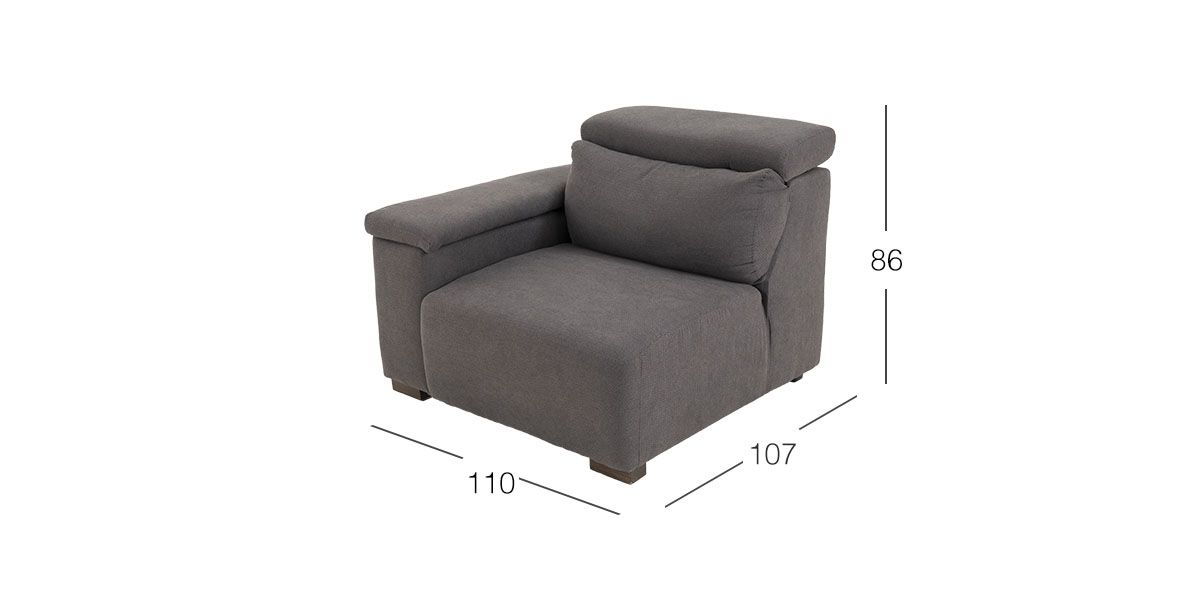 Sillón Brazo Izquierdo Cloe CL Gris