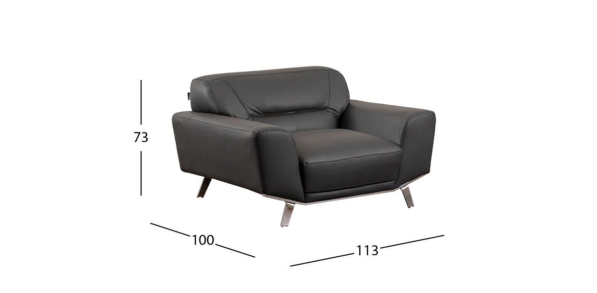 Sillón Piel Ameno CL Gris (Boal)