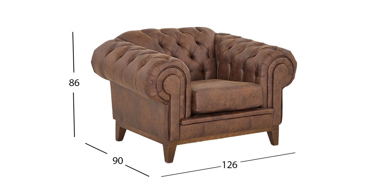 Sillón Begonia Bonded Leather Café