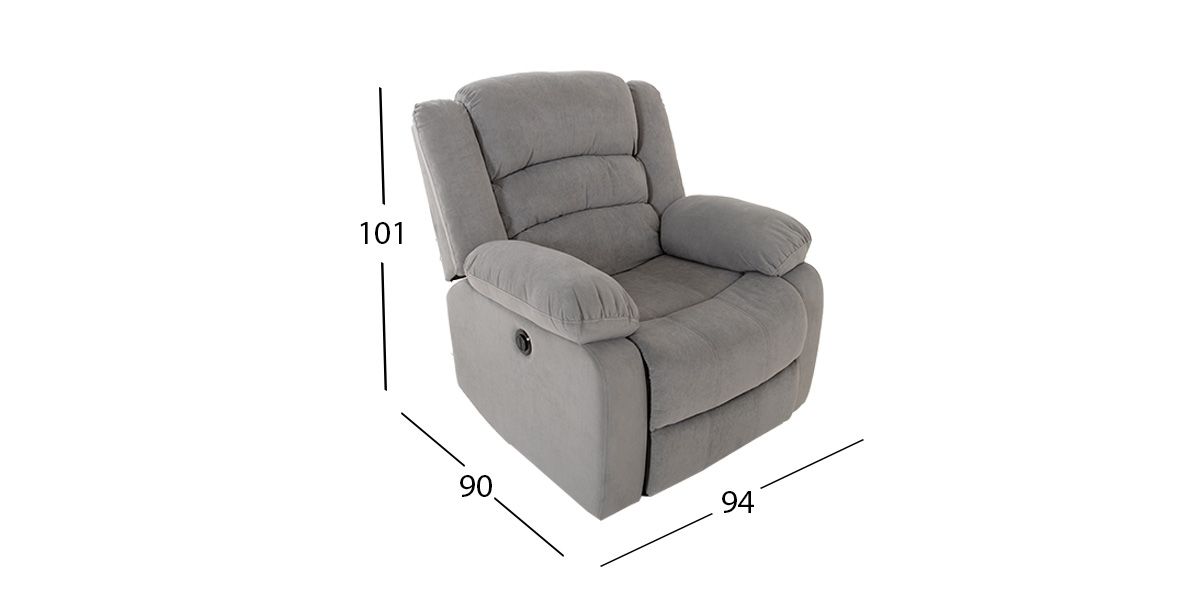 Sillón Con Reclinable Eléctrico Sedona Gris