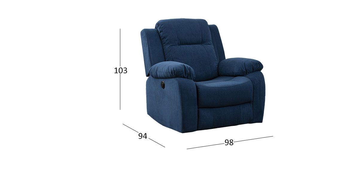 Sillón Reclinable Eléctrico Lur Plus Azul