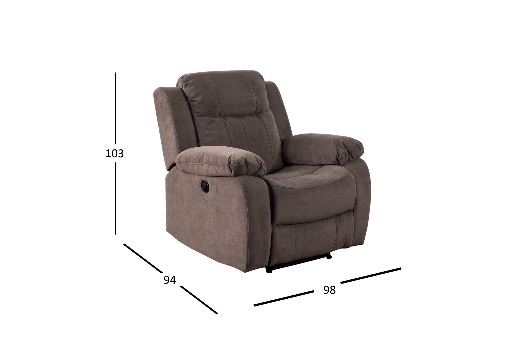 Sillón Reclinable Eléctrico Lur Plus Café 