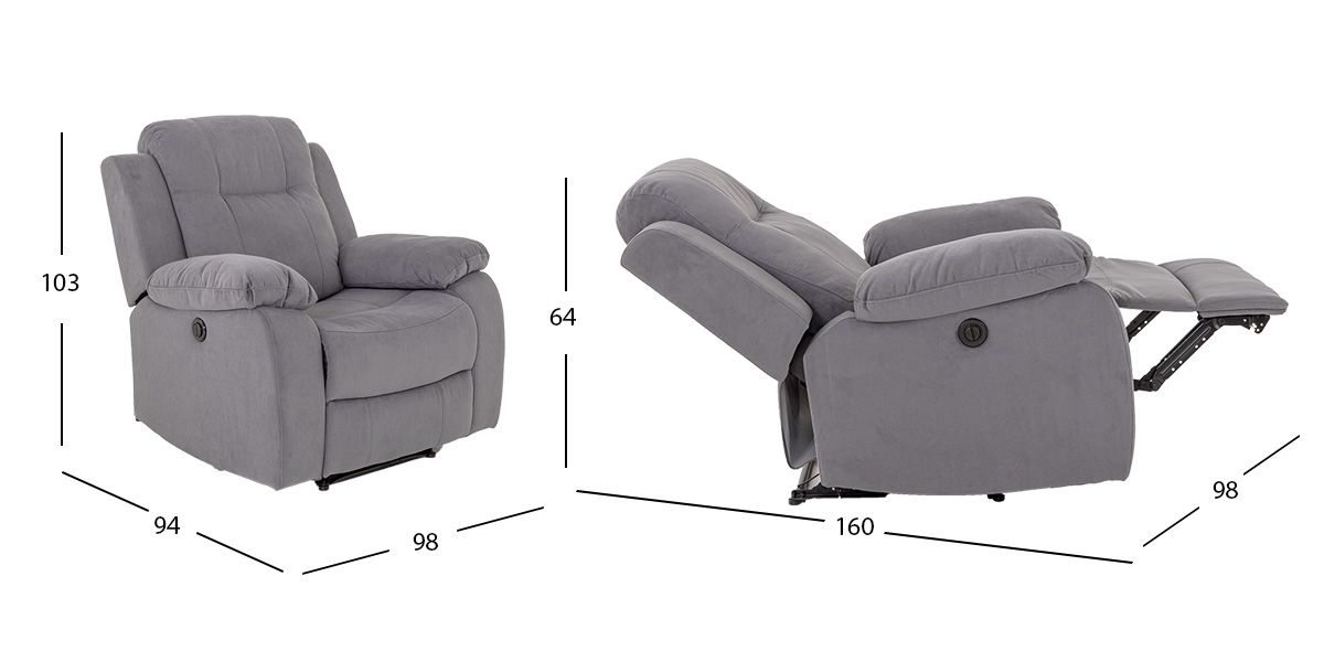 Sillón Reclinable Eléctrico Lur Plus Gris