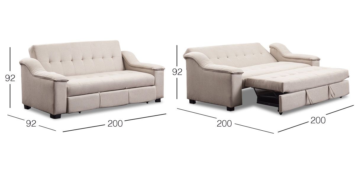 Sofá Cama Memory Foam Jazmin Beige