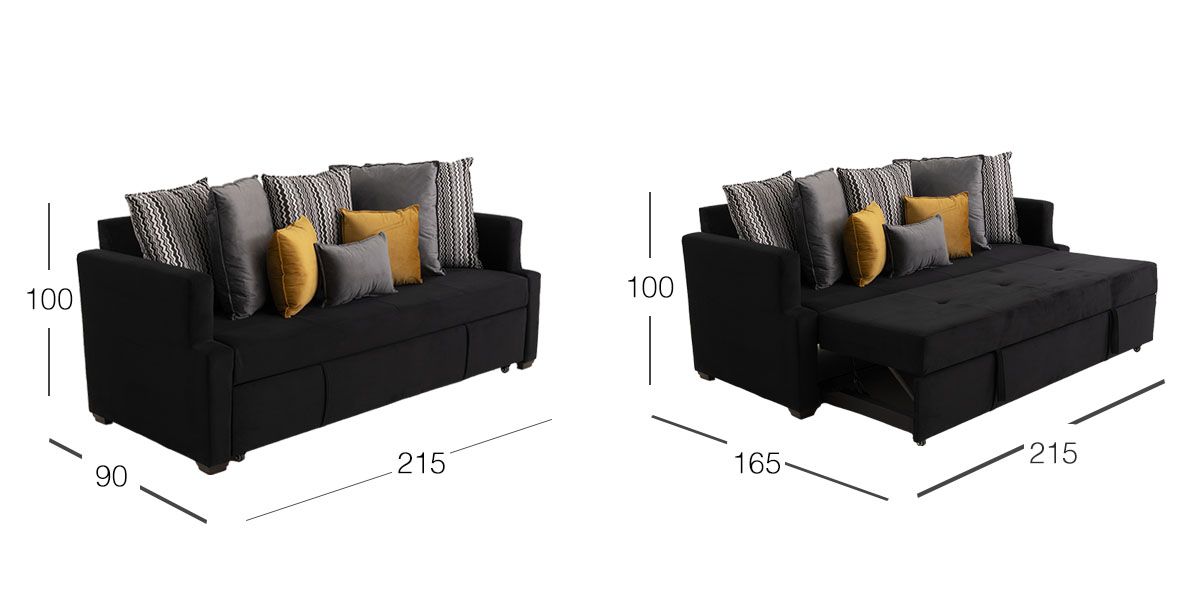 Sofá Cama Valencia Galp Negro