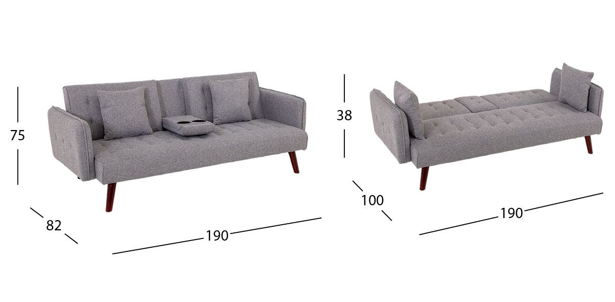 Sofá Cama Axis Gris