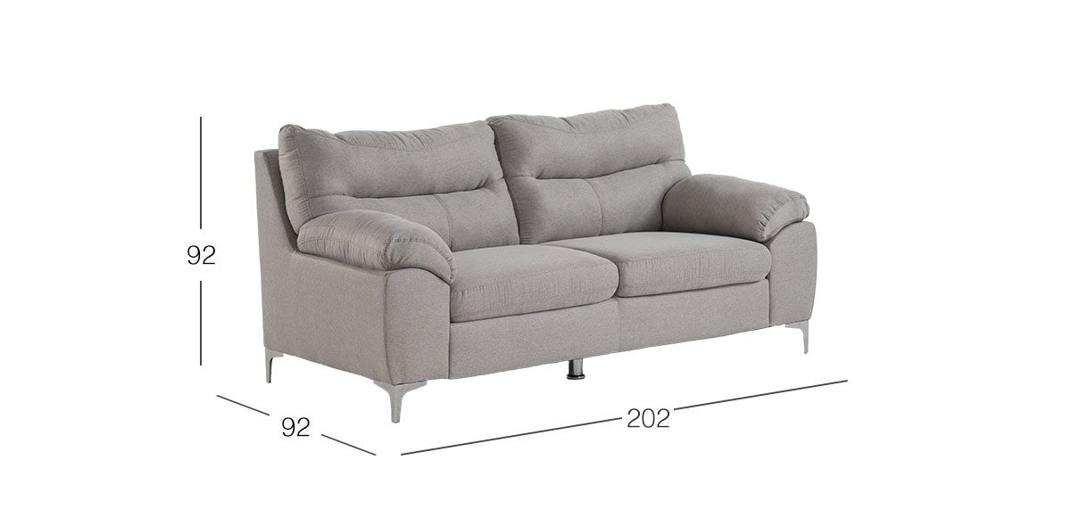 Sofá 3 Plazas Bristol Gris