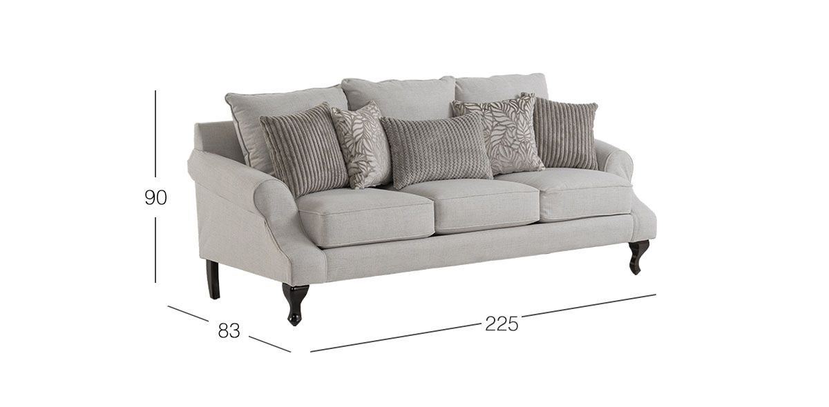 Sofá 3 Plazas James Fiora Ecru