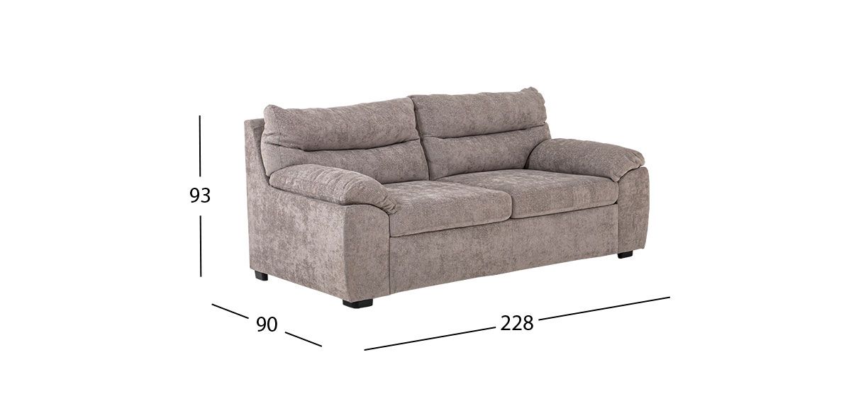 Sofá 3 Plazas Milos Gris