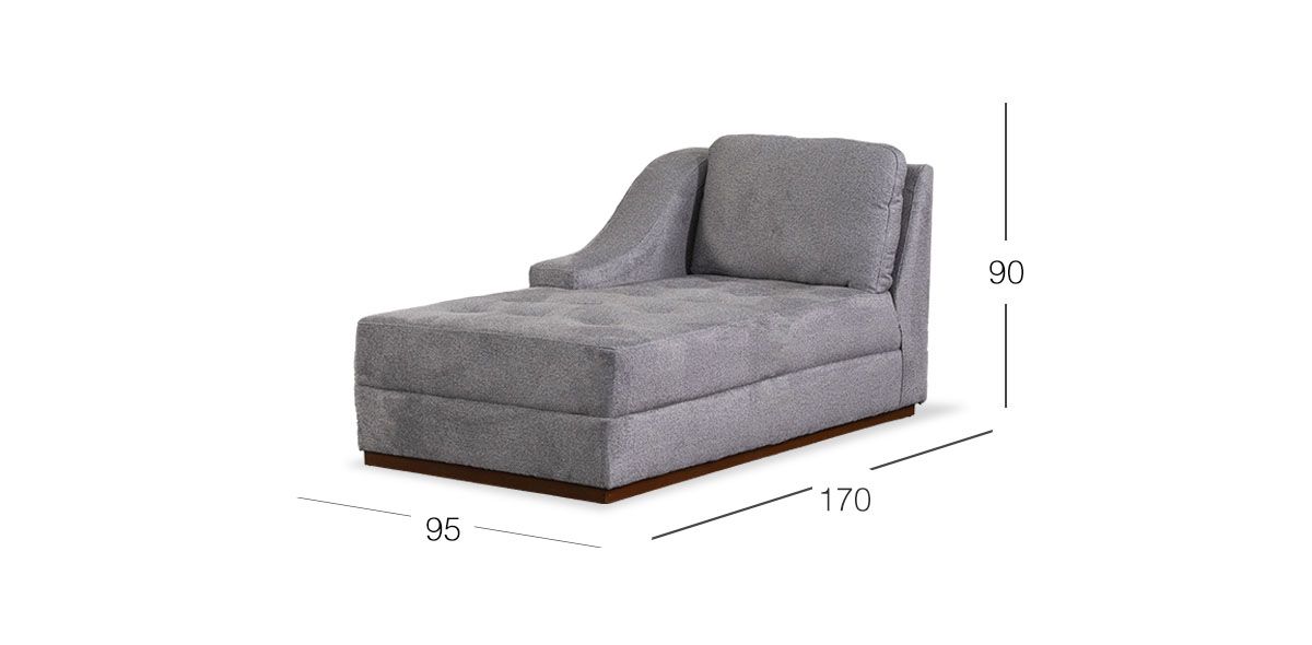Sillón Largo Brazo Izquierdo Tifany Plus Gris Acero