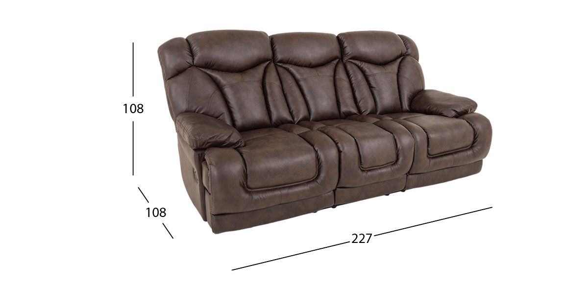 Sofá 3 Plazas Reclinable Lake Chocolate