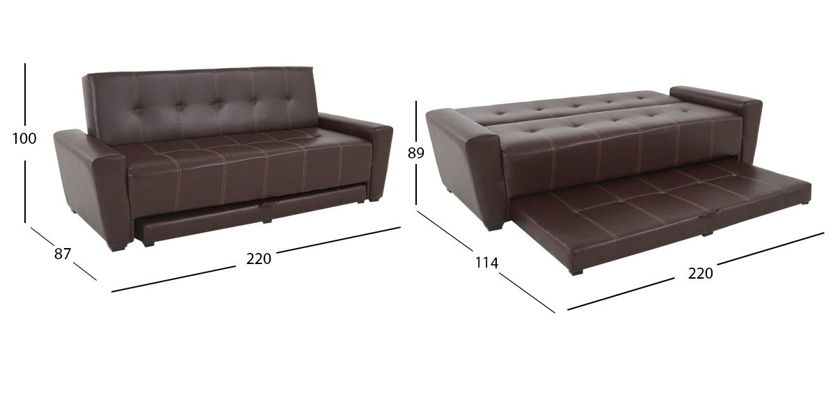 Sofá Cama Con Cama Baja Irlanda Cd Café