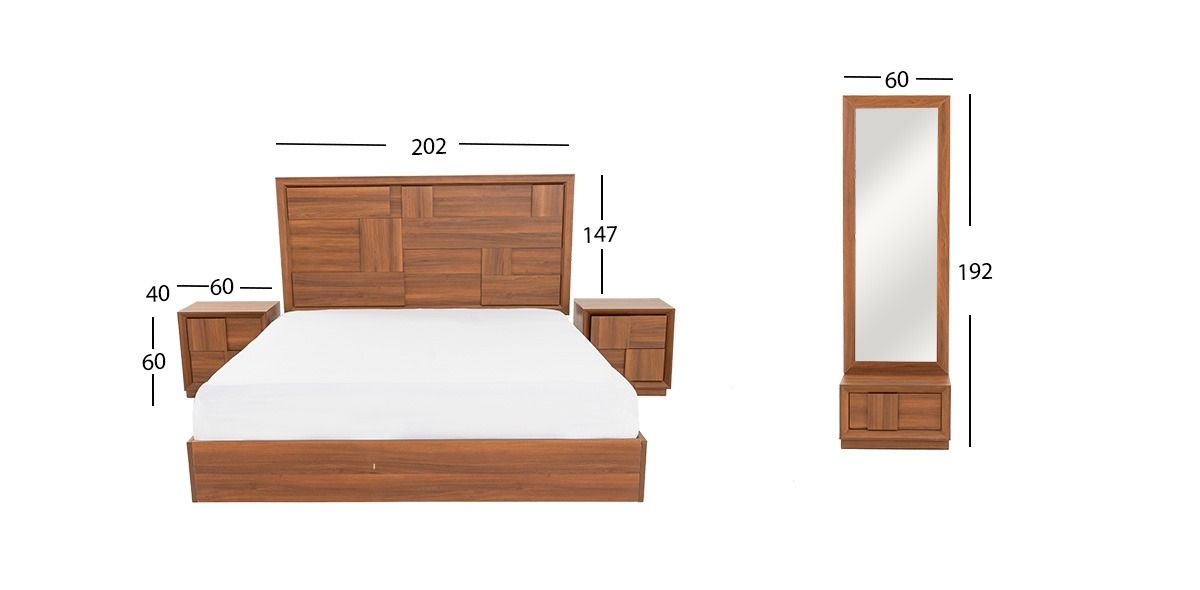 Recámara King Size Atenas Parota 4 Piezas