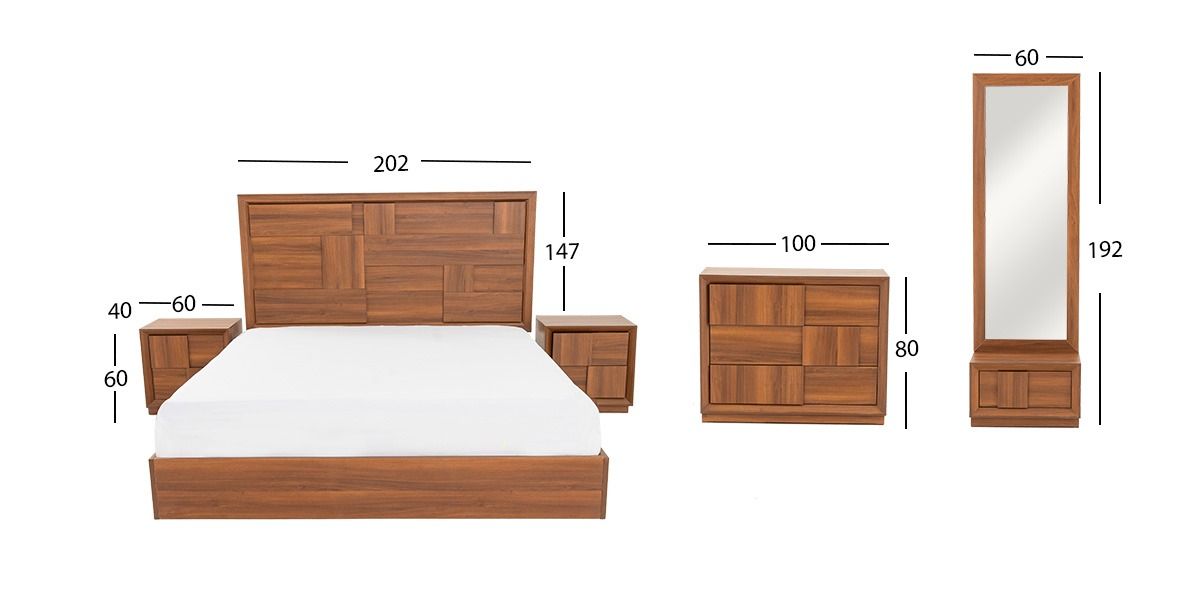 Recámara King Size Atenas Parota 5 Piezas