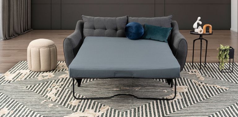 Sofa Cama Con Cama Oculta Aron Memory Foam Gris Oxford