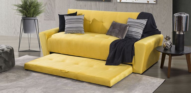 Details 48 sofá cama amarillo